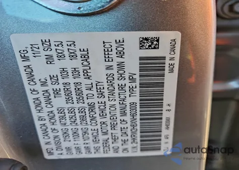 2022 Honda Cr-V Exl z USA, uszkodzony, nr VIN 2HKRW2H8XNH603009